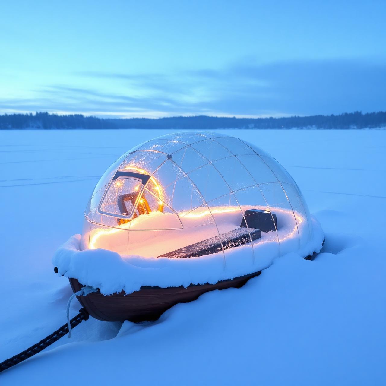 Iglubåten i snö